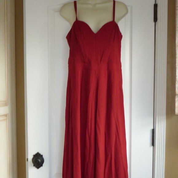 H&M Black Label Red Hot Wide Leg Jumpsuit Convertible Straps Size 12 - Picture 4 of 4